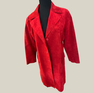 Samuel Spigel Red Suede full Length coat size M - 0252DY-6
